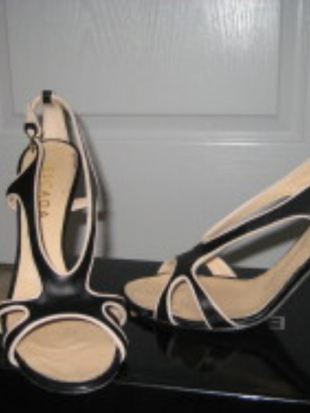 ESCADA two-tone cutout slingback sandals